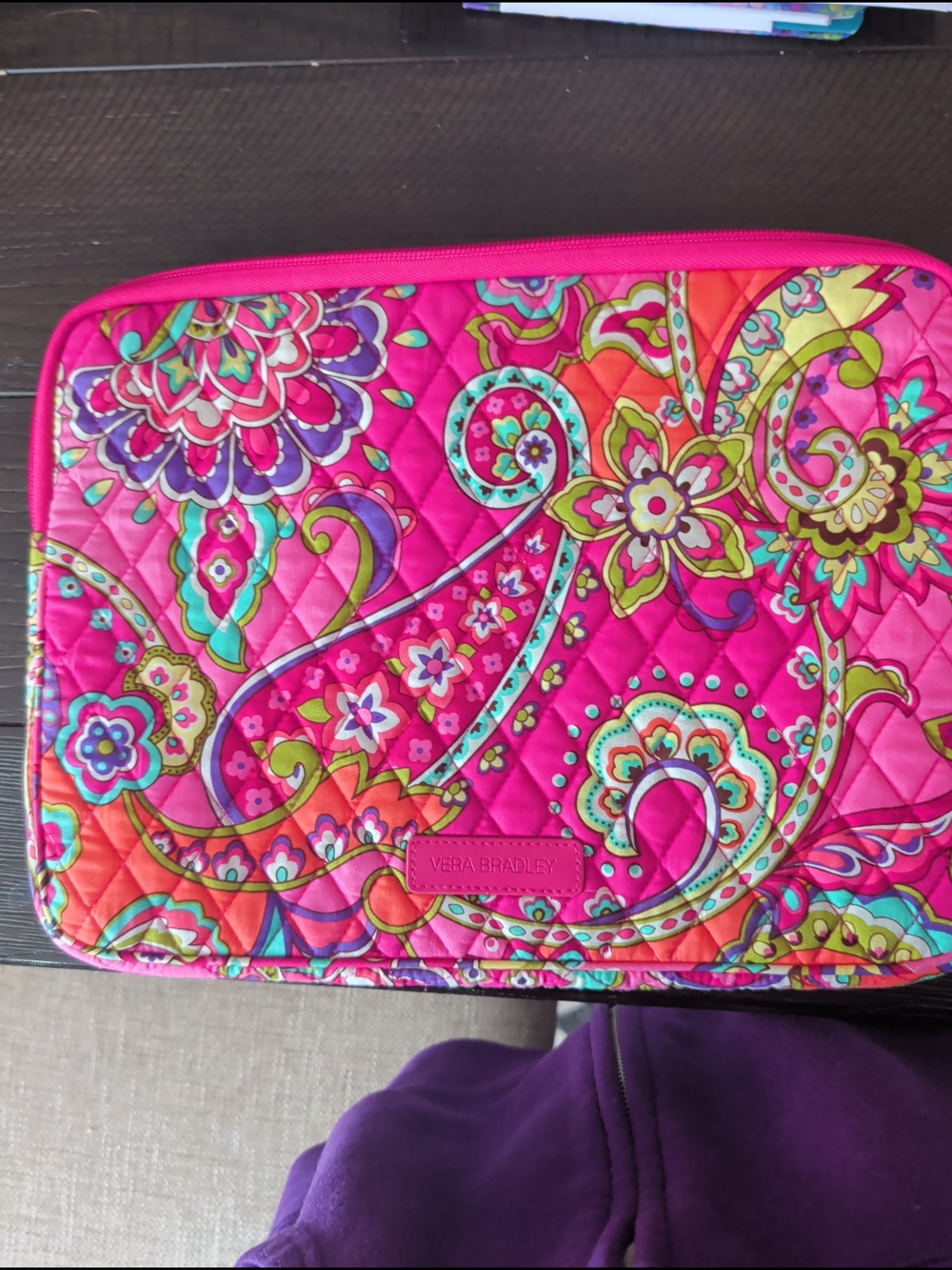 Vera Bradley Bright Pink Quilted Sleeve